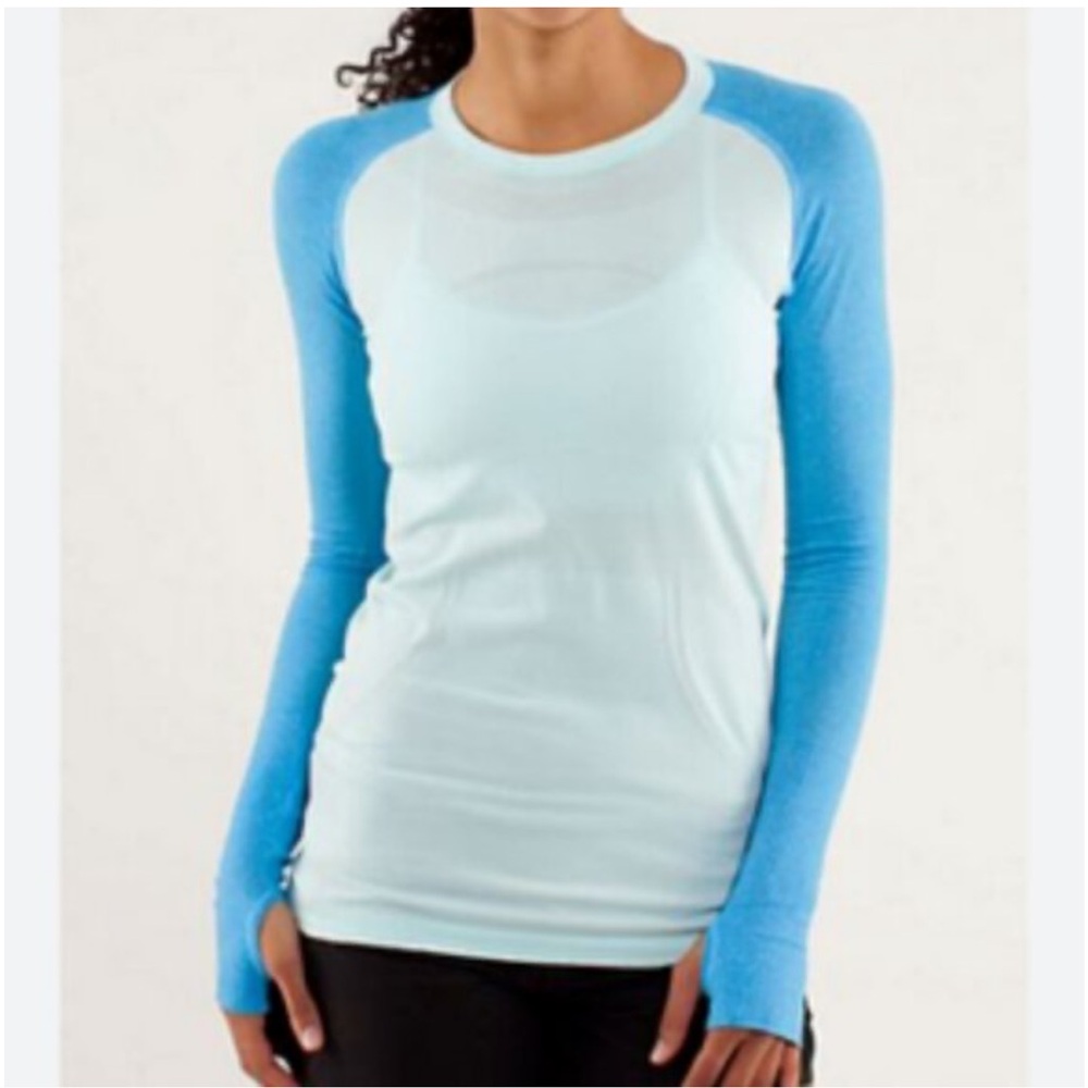 Lululemon Swiftly Tech Blue Long Sleeve Top